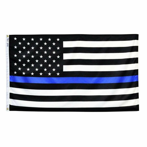 Ss Collectibles 3 x 5 ft. Thin Line US Flag, Blue SS3329636